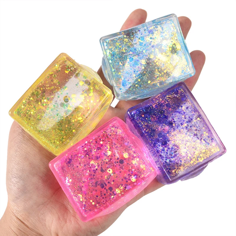 

NEW Maltose Simulated Tofu Small Ice Cubes Anti Stress Slow Rebound Polar Light Colorful Squeeze TPR Block Decompression Toy