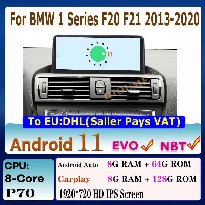 

Car Multimedia Player 8-core Android 11 8+128G GPS Navigation Radio for BMW 1 Serise F20 F21 2013-2017 Auto Wireless Carplay
