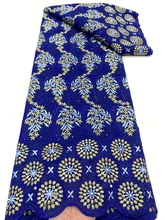 

PGC Blue Nigerian African Cotton Lace Fabric 2022 High Quality Swiss Voile Lace Fabric For Wedding Party Dress Sewing YA4939B-8