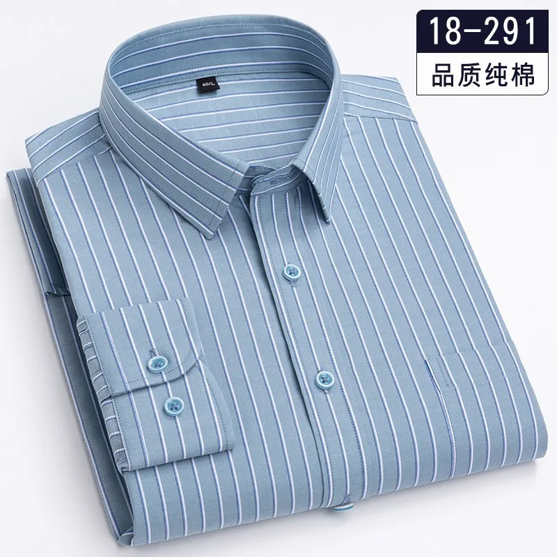 black short sleeve button up Spring and Autumn Cotton Striped Shirt Men's Long Sleeve Business Casual Autumn Middle-aged Cotton Plaid Green Shirt Men's Wear black short sleeve shirt Shirts