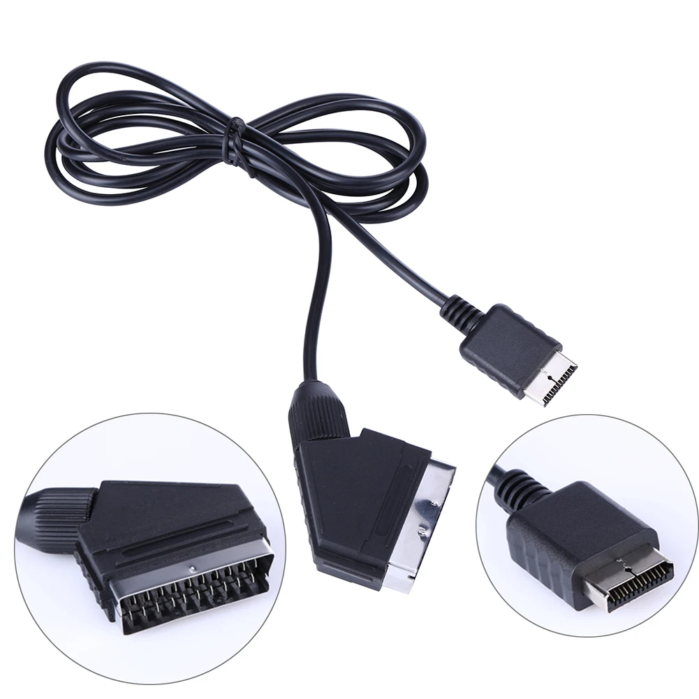 1.8m RGB SCART 케이블 TV AV 연결 게임 코드 와이어 게임 콘솔 케이블 (PS1, PS2, PS3 라인 콘솔용)
