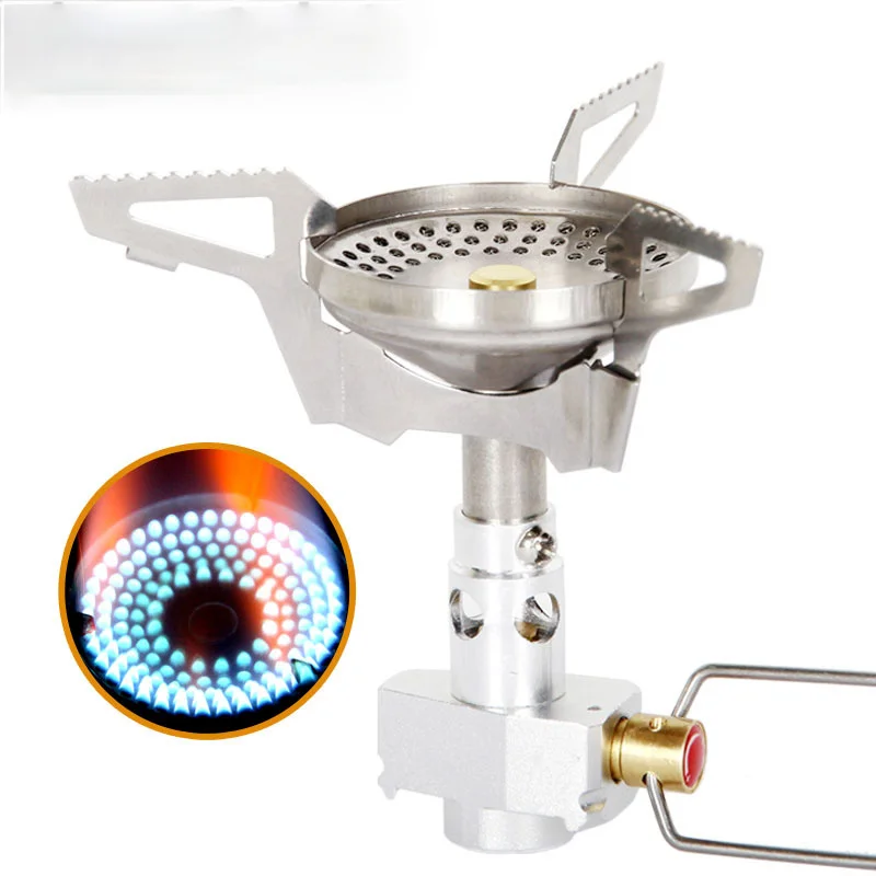 Portable Gas Burner Mini Stove Head Stainless Steel for Outdoor Camping Hiking 