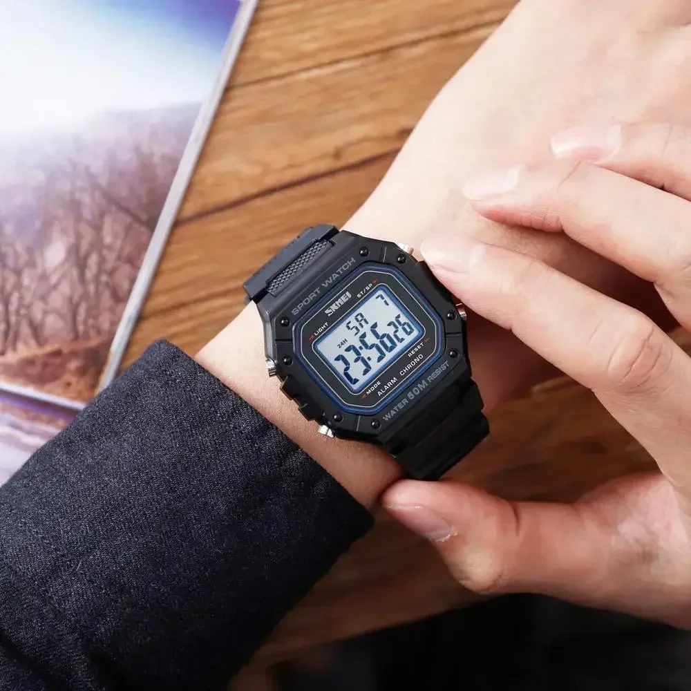 SKMEI 1496 montre homme Outdoor Sport Watch Men Digital Watches  5Bar Waterproof Alarm Clock Fashion Military Men Digital Watch 3