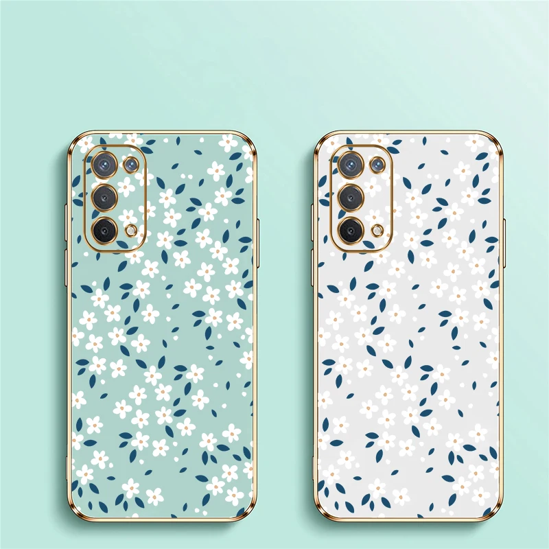 Elegant Floral Shockproof Silicone Phone Case with Plating Finish