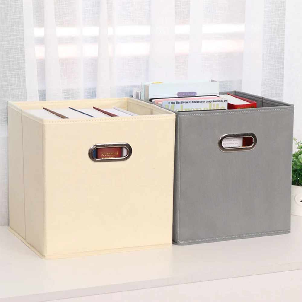 Fabric Cloth Storage Box for Book Clothes Toys Sundries Storage Foldable Closet Drawer Storage Organizer Bins Basket 5