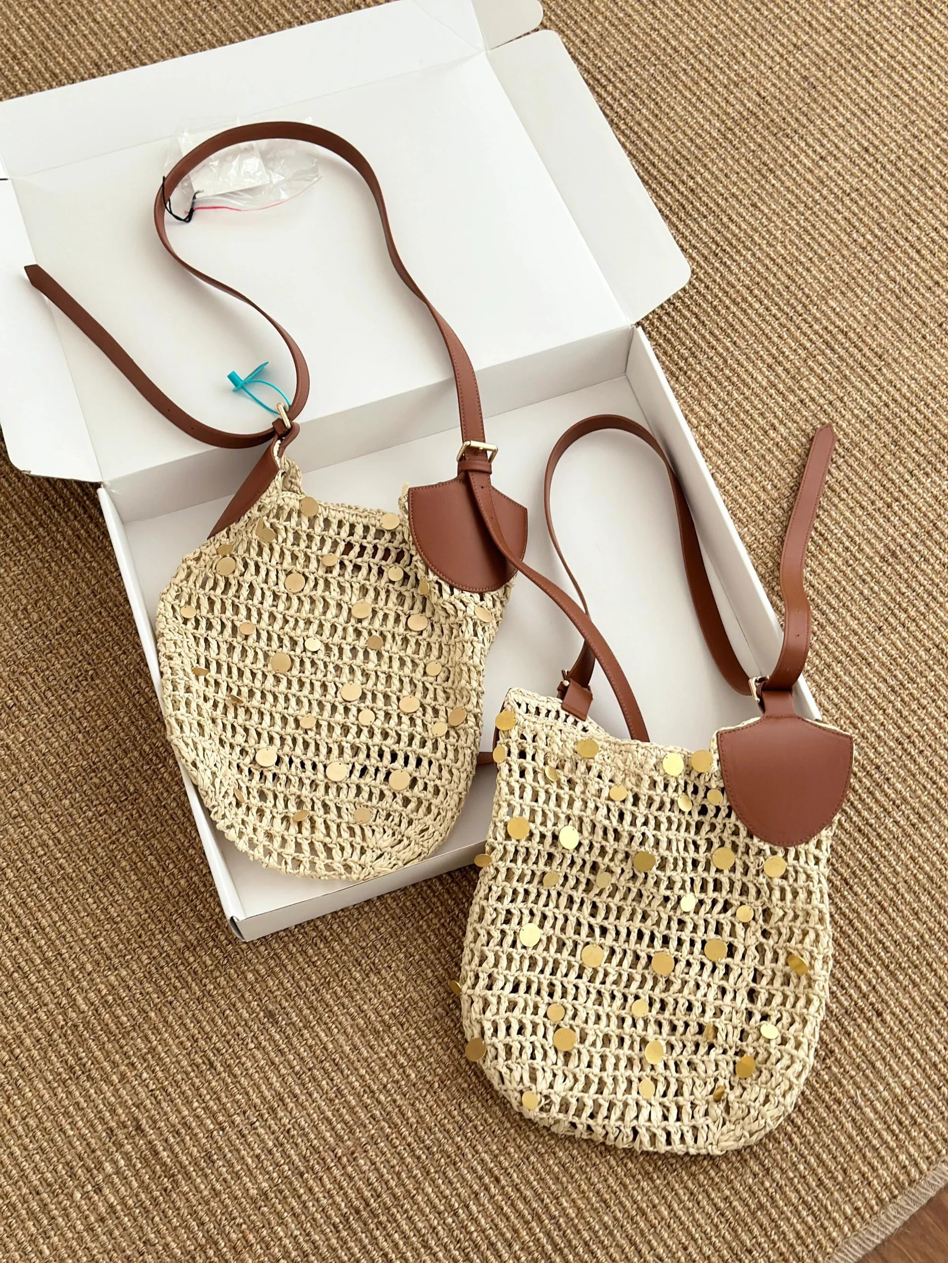 NEW Summer Women's Rattan Crochet Beach Tote Handbag Vintage Straw Woven Shoulder Bag for Casual Commute