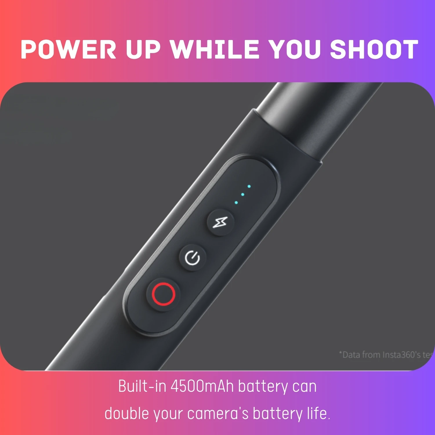 Insta360-X4パワー自撮り棒、目に見えないリモートパワーバンク 