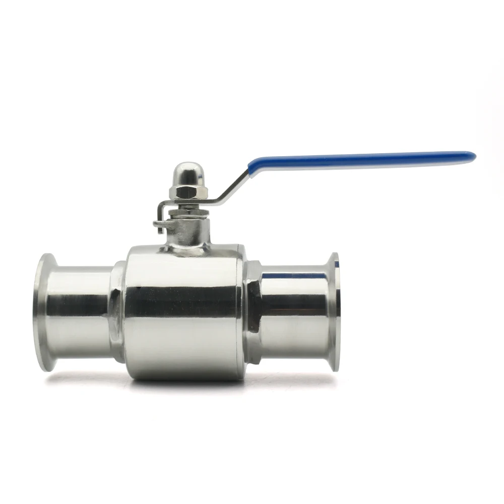 OD12.7-51mm 304/316L Stainless Steel Sanitary Grade Straight Through Fast Ball Valve With Three Clamps 25.4-64mm Self-made