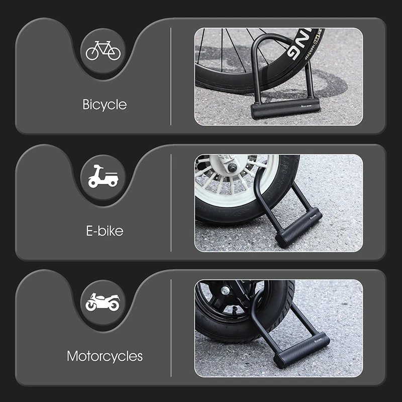 WEST BIKING MTB Road Bike Motorcycle U Lock Heavy Duty Anti-Theft E-Bike Padlock High Security Door Lock Bicycle Accessories