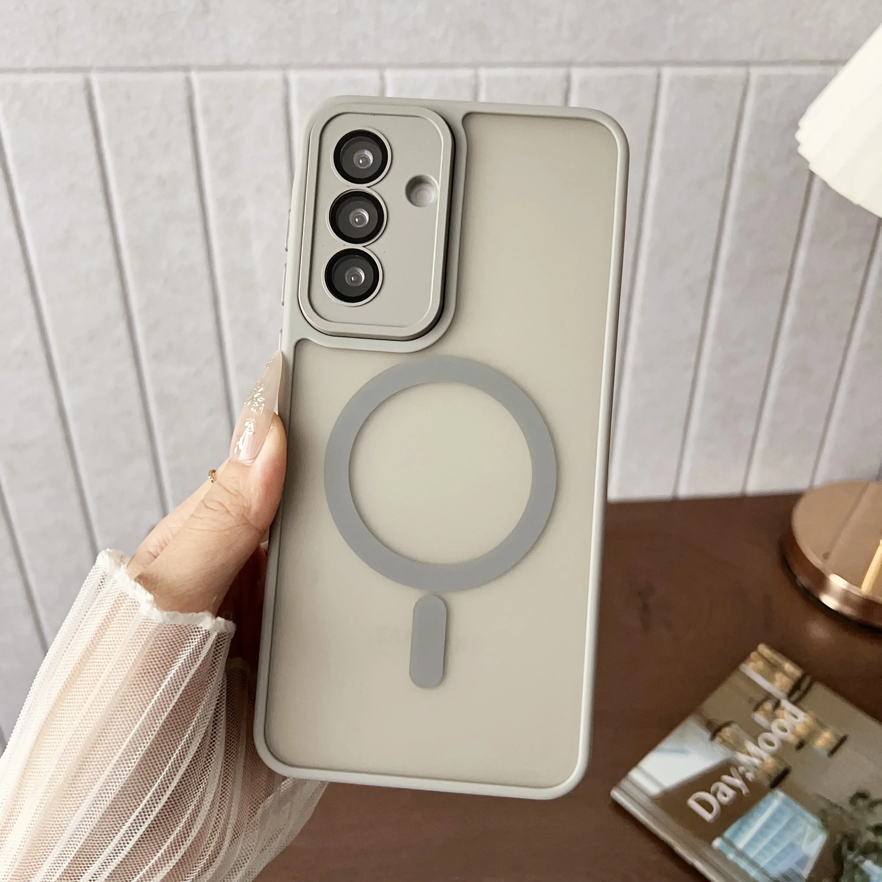 Luxury Matte Magnetic Wireless Charging Case with MagSafe-Compatible Hard Cover