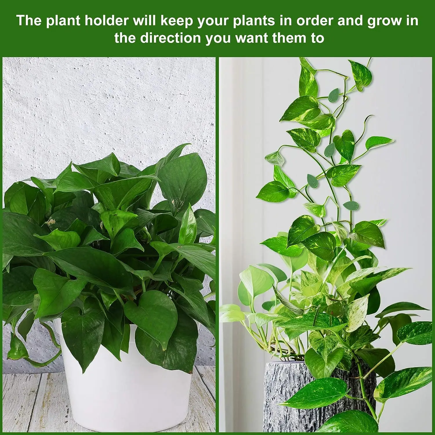 Plant Climbing Wall Fixture Clips Acrylic Sticker Green Leaf Simula Self-Adhesive Hook Plant Vine Traction Indoor Outdoor Decor