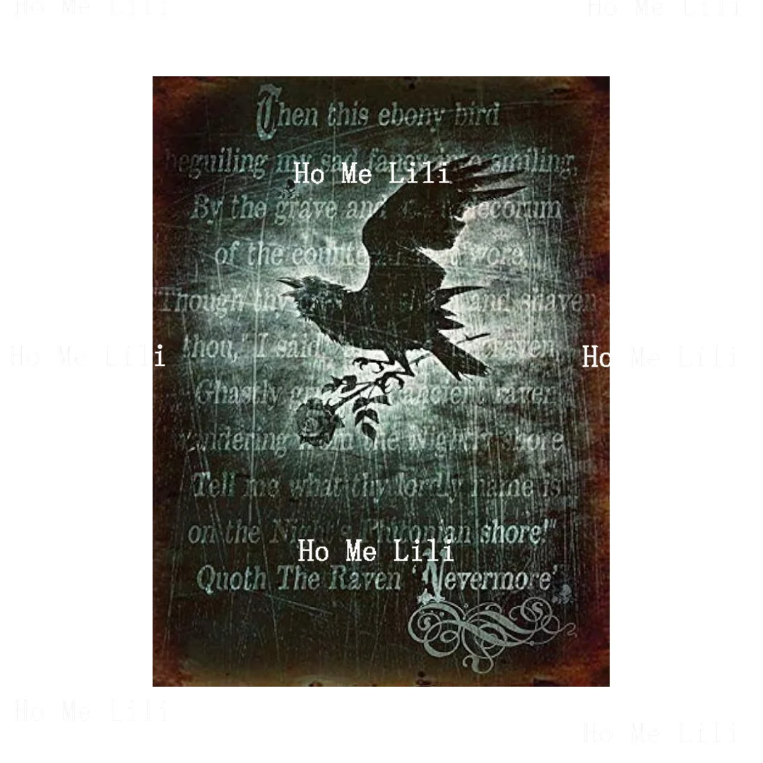 Gothic Never More Raven Metal Tin Logo Retro Walls Decora Home Bar