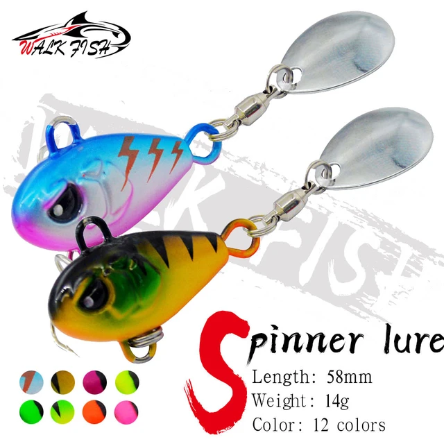 WALK FISH Tail Spinning 58mm 14g Balance Rotating Metal Jig VIB