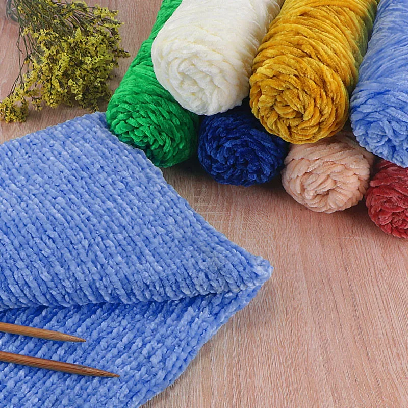 Gold Chenille Velvet Yarn – Soft Warm Scarf & Crochet Thread 5