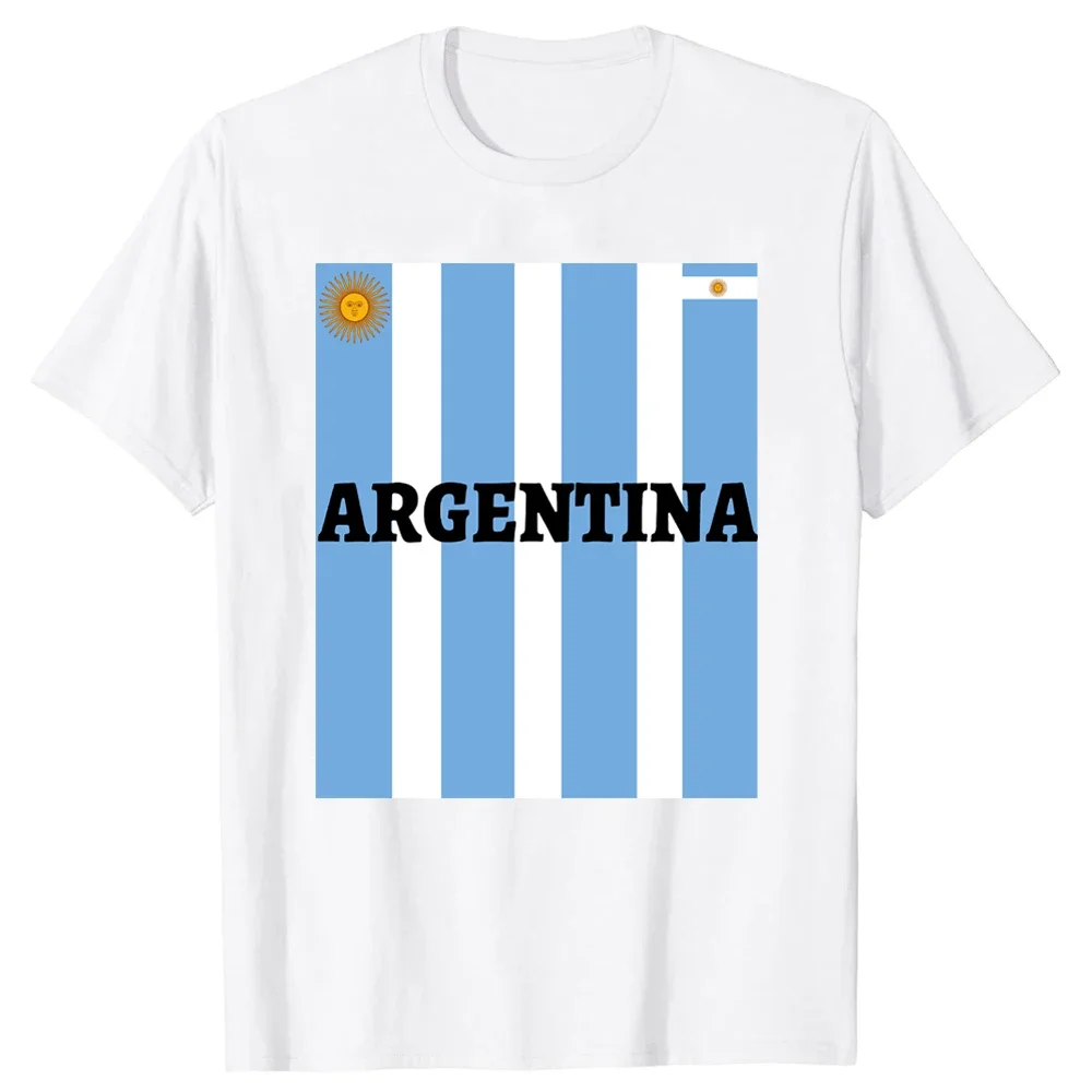 Maglietta Moda Girocollo Manica Corta Bandiera Argentina Magliette Da Calcio Da Viaggio Magliette Magliette Casual Bandiera Argentina