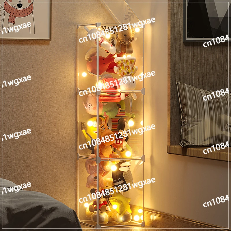 

Doll Storage Bucket, Transparent Dustproof Storage Rack, Plush Toy Storage Box, Artifact, Household Doll Display Cabinet