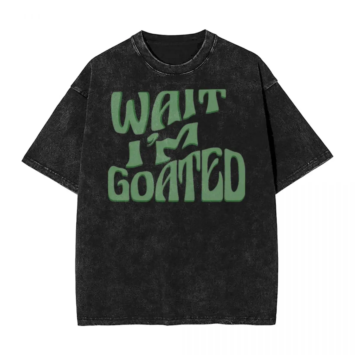 

Wait I'm Goated Meme T Shirt Hip Hop Washed Harajuku T-Shirts Vintage for Men Women Tops Streetwear Graphic Tee Shirt