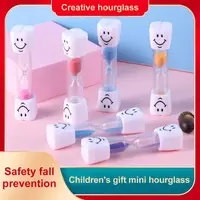 1/2/4PCS Minute Smiling Face Tooth Brushing Hourglass Creative Sand Clock Toothbrush Timer Desktop Ornament For Children Kids 2