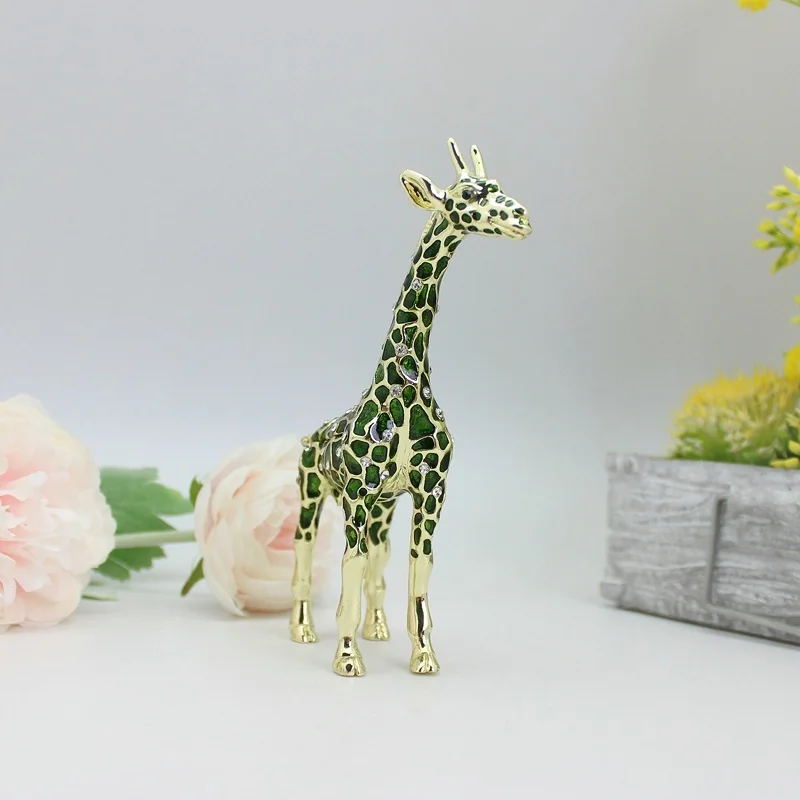 SHINNYGIFTS Handgefertigte Zinn-Emaille Giraffen-Schmuckbox Ornament Tischdekoration Box – Detail 15