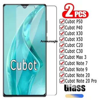 Cubot p x c 20 30 40 50 유리 화면 보호 필름, Cubot p50 p40 x30 x50 c20 c30 max 3 note 7 9 20 pro 커버, 2-1pc 가드