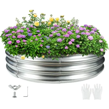 Camp Fire Ring Pit, Large Round Galvanized Steel Fire Pit, Heavy Duty Steel Fire Pit for Backyard, Camping, Bonfire (4x4x1FT) 3