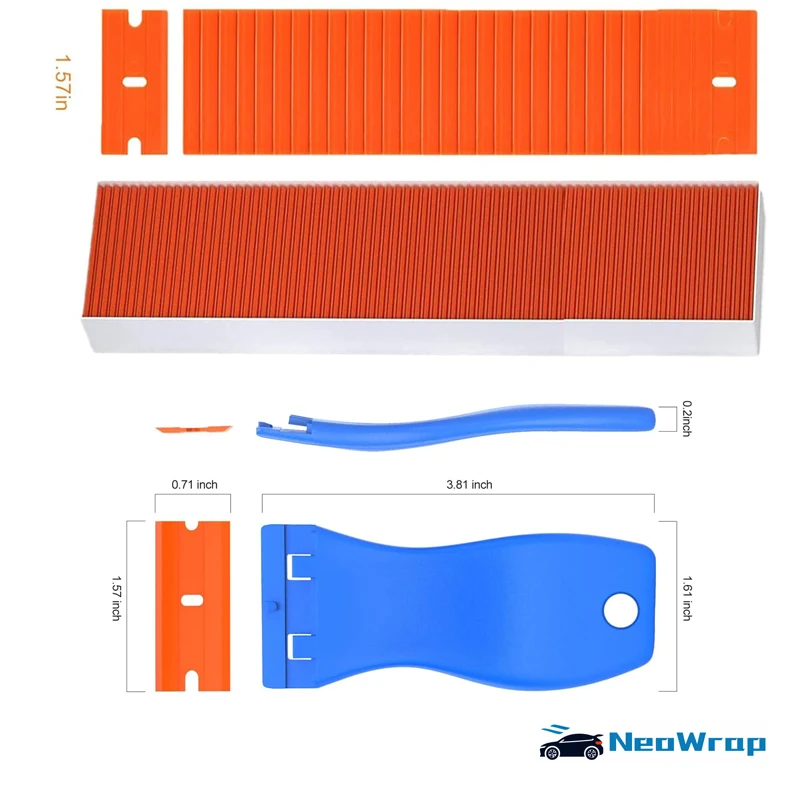 Adhesive Remover Car Sticker Remover Cleaning Scraper Glue for Windows Glass Plastic Razor Blade Scraper Label Tool