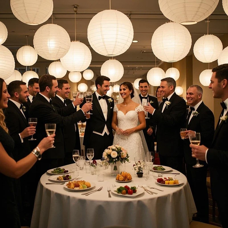 Paper Lanterns 30Pcs/set Chinese Hanging Round Lantern Lamp for Wedding Anniversary Birthday Party Decoration Christmas