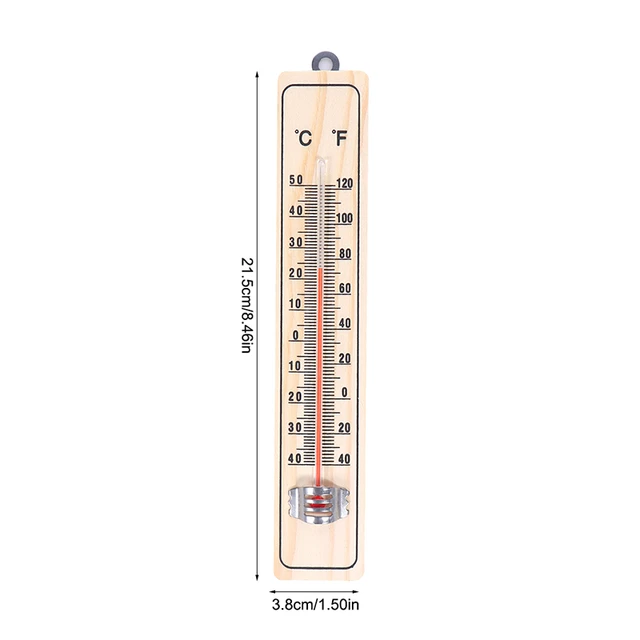 Wood Wall Hang Thermometer Indoor Outdoor Logger Meter Garden