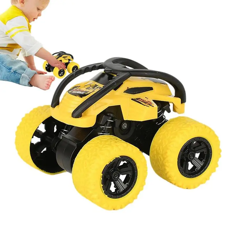 

Stunt Pull Back Car For Boys Double-Sided Friction Powered Vehicles Mini Four-wheel Drive Stunt Rolling Inertial Off-road