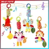 Baby Soft Hanging Rattle Crinkle Squeaky Toy Pendant Rings Plush Animal Stroller Infant Trolley Car Bed Crib Hanging Wind Chimes 1