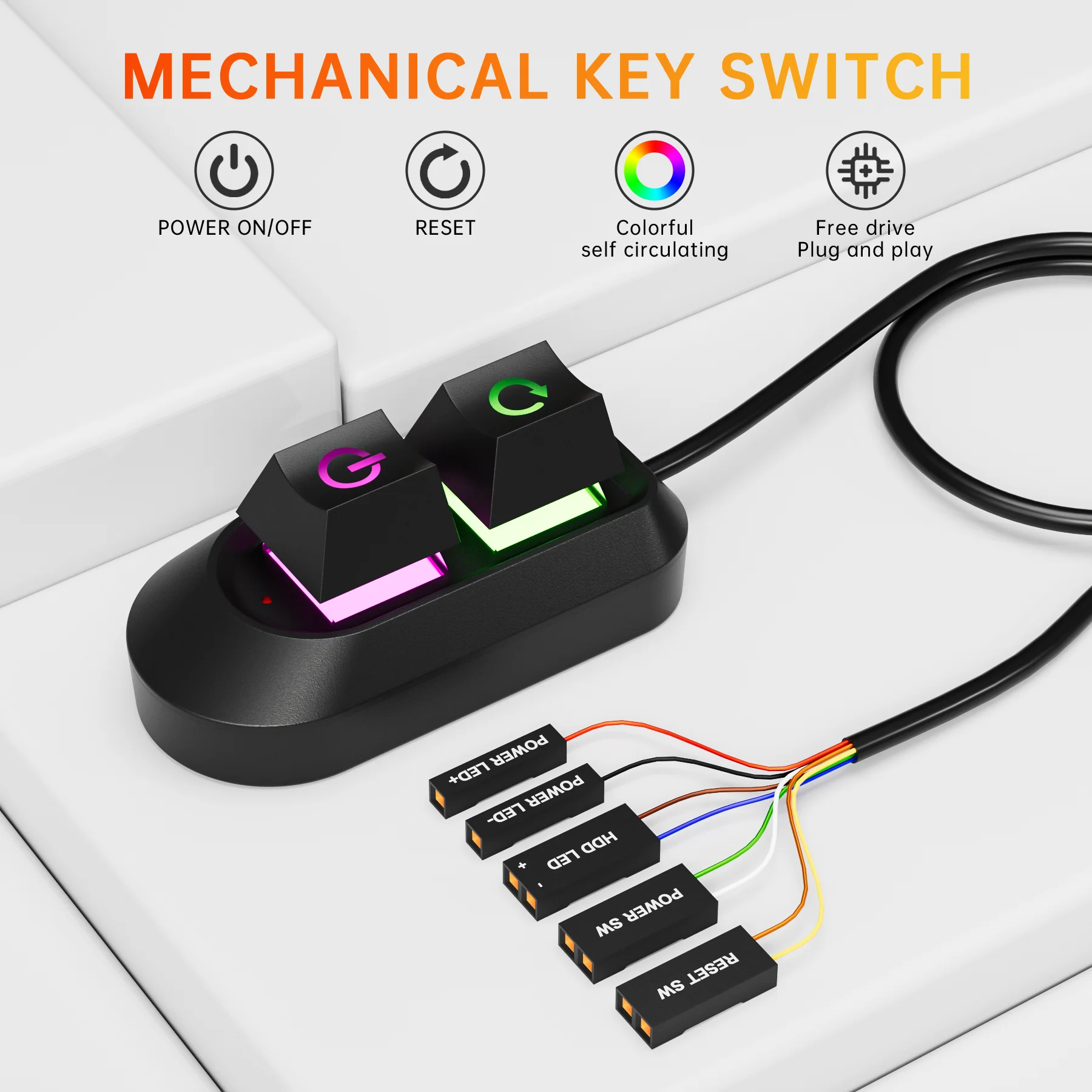 Mechanical Desktop Power Switch External Start Computer Switch On