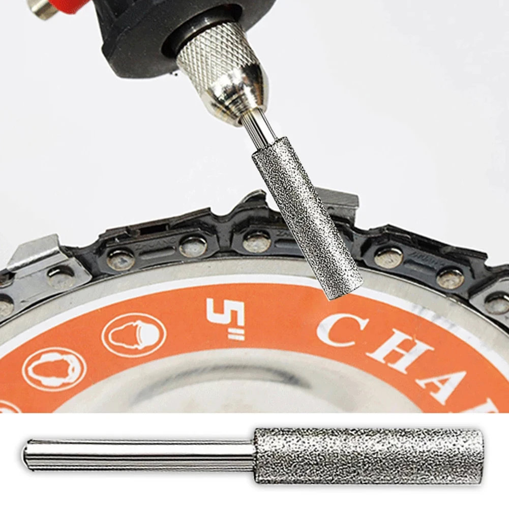 

6Pcs Chainsaw Sharpener Emery Coated Cylindrical Burr 4.0/4.8/5.5mm Chainsaw Sharpener Stone File Chain Grinding