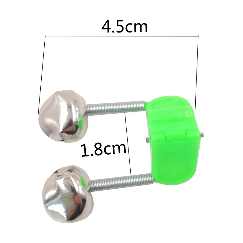Fishing Bite Alarm OUTKIT 5pcs/lot Fishing Bite Alarms Fishing Rod Bell Rod Clamp Tip Clip Bells Ring Green ABS Accessory