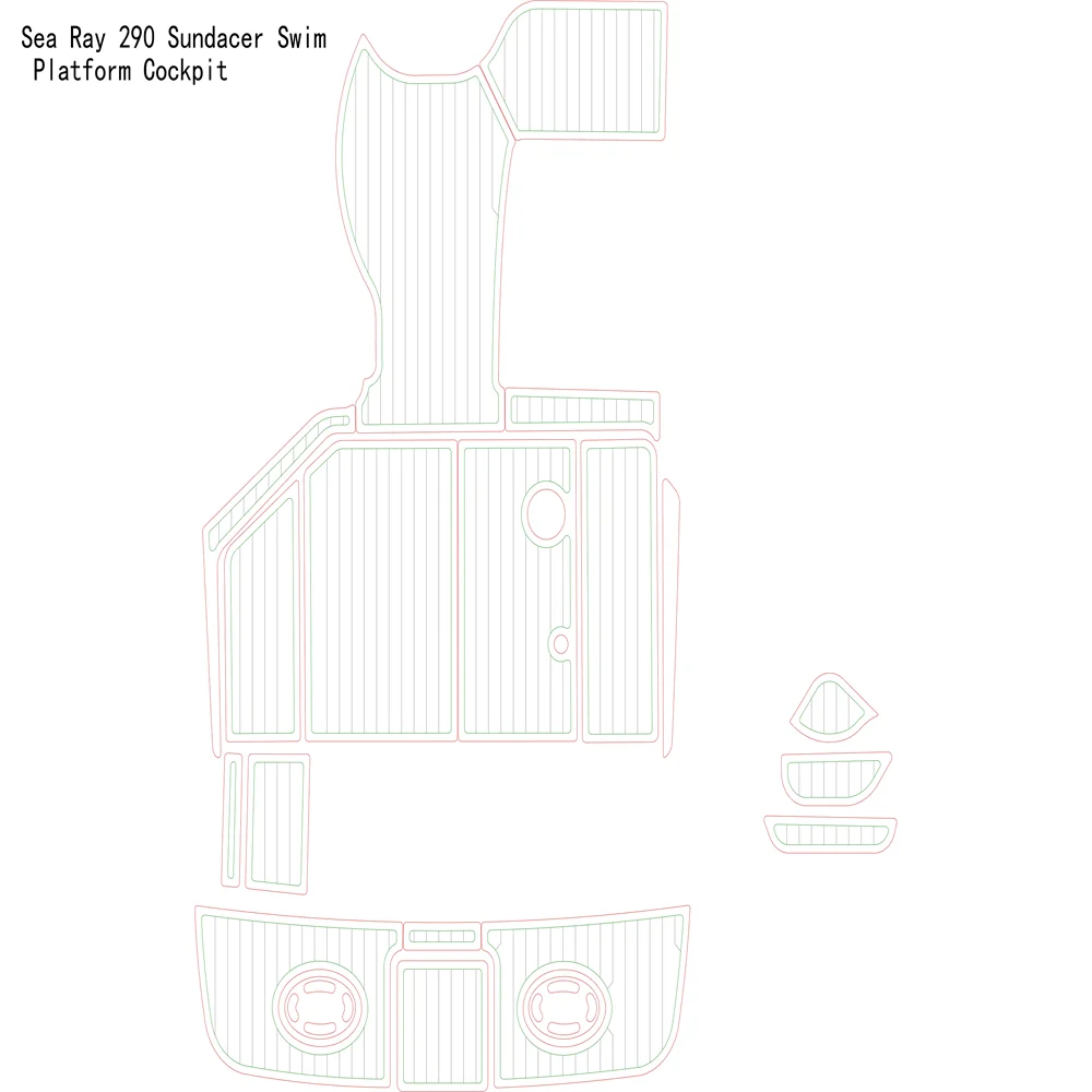 

Sea Ray 290 Sundacer Swim Platform Cockpit Pad Boat EVA Foam Teak Deck Floor Mat