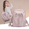 Bag for Woman Aesthetic Backpack Fashion Design Girl Bags Pleated Fabric Drawstring Cute Thin Back Pack Foldable Light Schoolbag 1