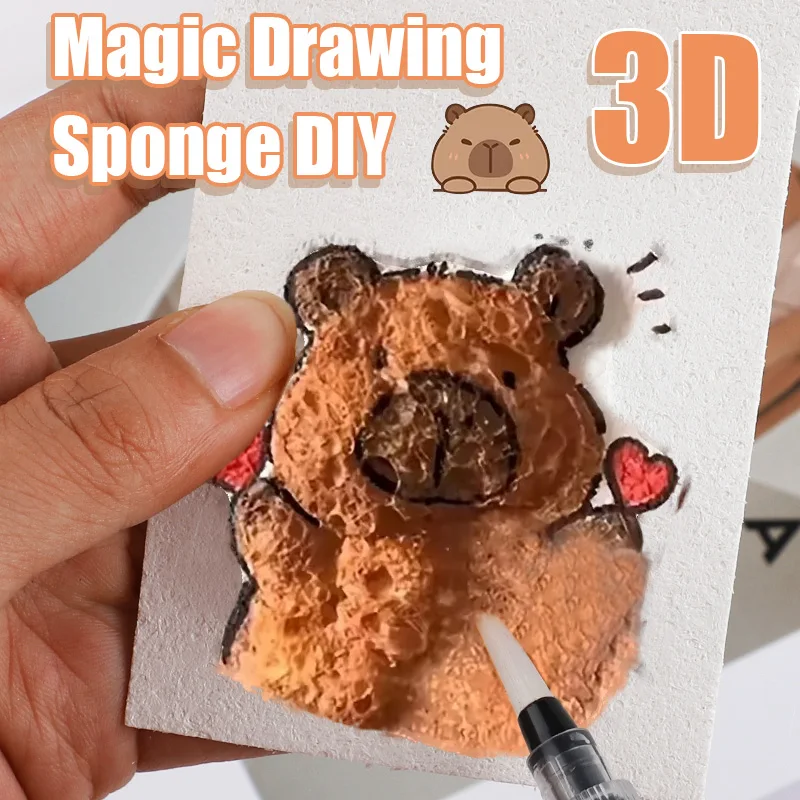 3D Drawing Magic Canvas Set - DIY Art Foam Texture with Water Brush 2636 Pcs for Kids Parties and Gifts