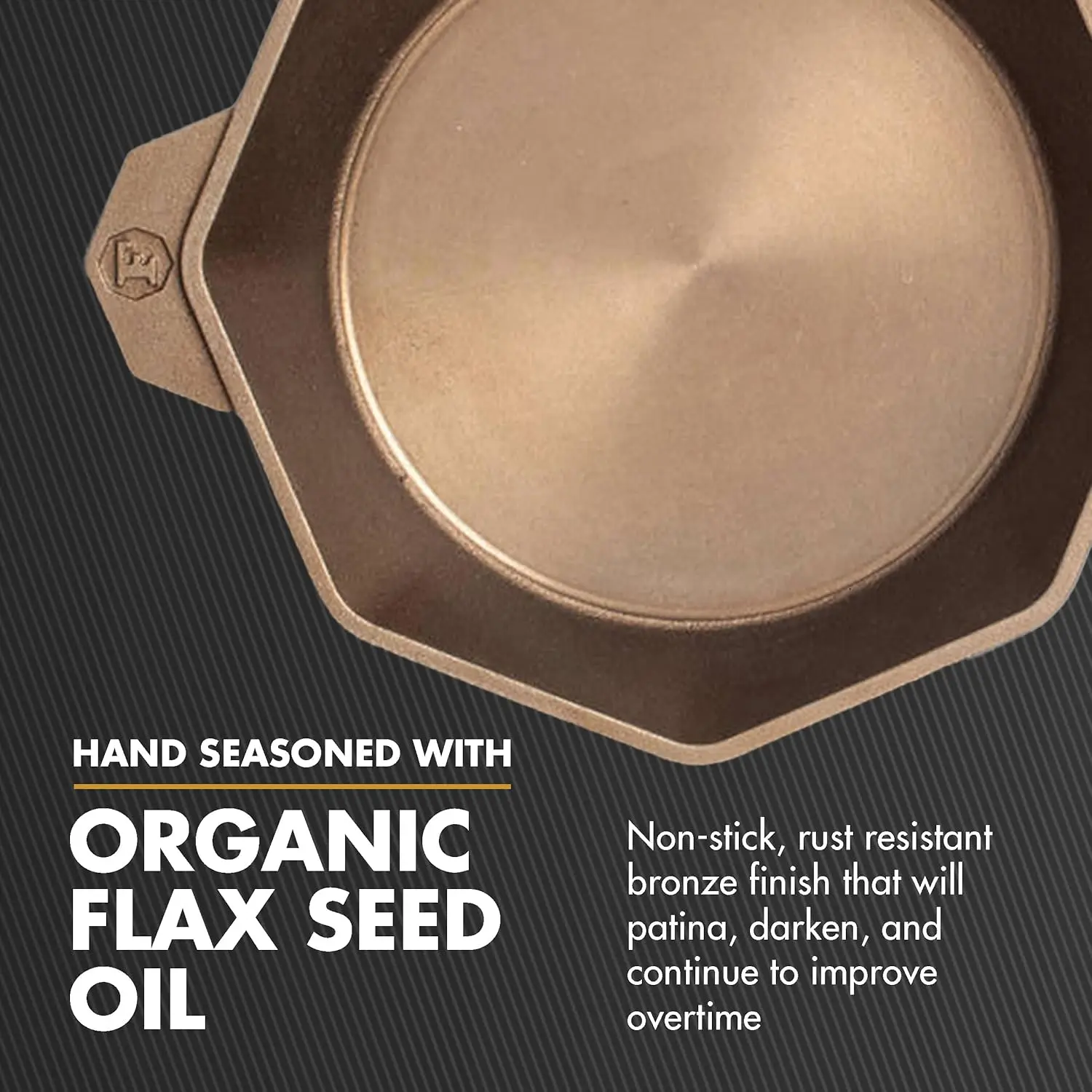 12" Cast Iron Skillet with Lid, Modern Heirloom, Handcrafted in The USA, Pre-Seasoned with Organic Flaxseed Oil 4