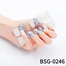  Semi Cured Nail Gel Polish Strips Full Wraps Nail Polish Stickers Cured Gel Nail Strips Self-Adhesive Gel Nail Wrap Stickers 