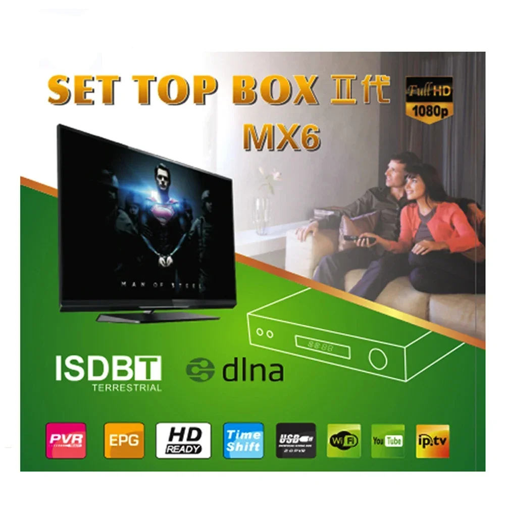 ISDB-T 1080P HD Terrestrial Digital Video Broadcasting TV Receiver Set Top Box with HDMI RCA Interface Cable for Chile digital tv decoder digital tv converter box