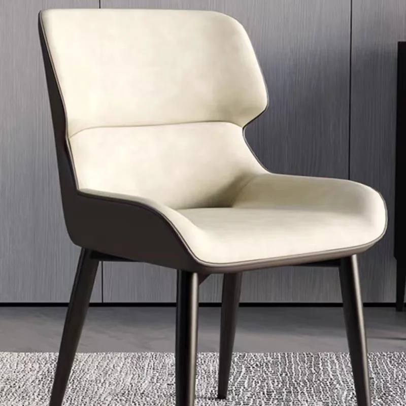 Nordic style cafe dining chair Light luxury high-end solid wood soft bag back modern simple sedentary comfortable chair