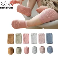 Toddler Kids Knee Pad Protector Soft Socks Set Solid Color Anti Slip Socks Kneecap Kid Crawling Safety Baby Leg Warmers 1-3Years 2