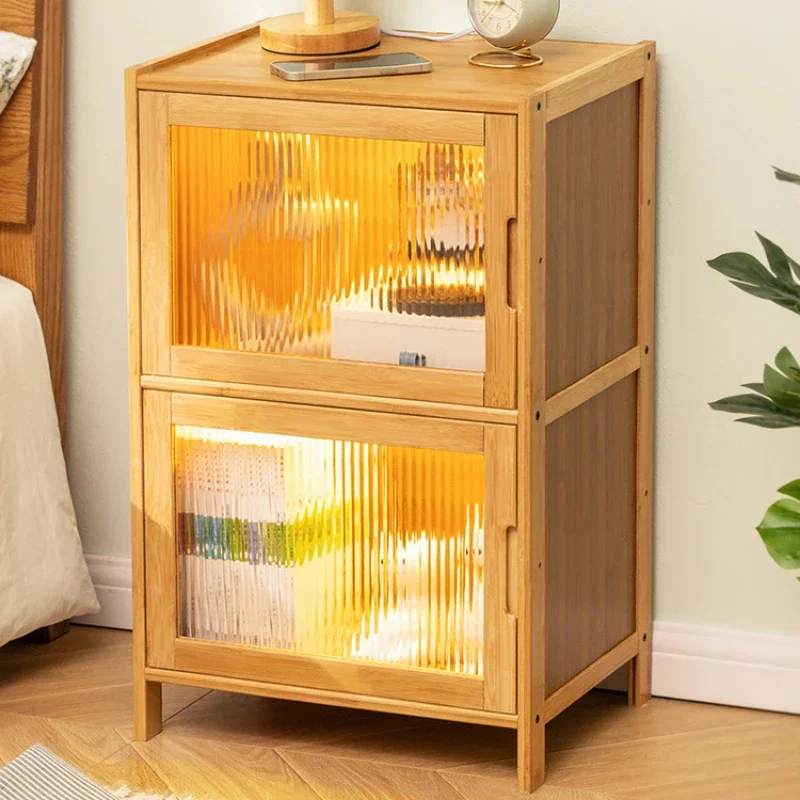Modern Simple Storage Small Night Stand Household Bedside Table Solid Wood Bedchamber Large Capacity Home Furniture