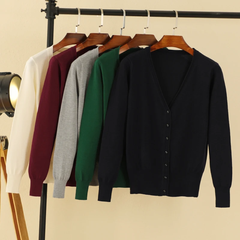 Black Cropped Cardigan Female Clothing Jersey Blouses Women's