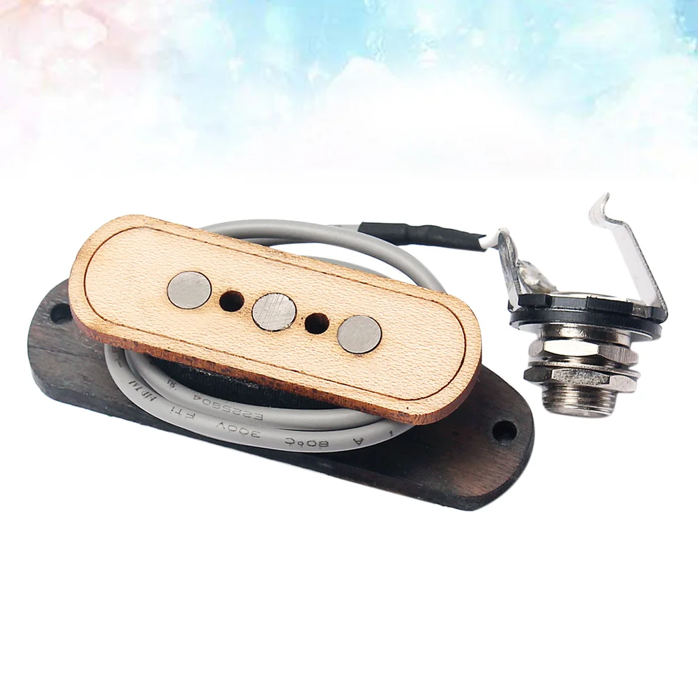 

Soundhole Pickup For 3 String Electric Guitar Replacement Accessories Parts Light Brown