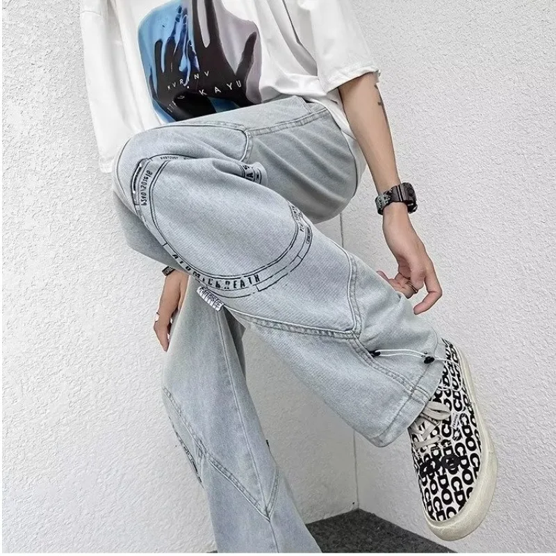 Japanese Fashion Brand Jeans Men's European and American High Street Skateboard Boys and Girls Loose Straight Casual Pants Y2k