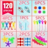 120Pcs Fidget Toys Set Autism ADHD Sensory Toy Bulk Fidgets for Classroom Squishy Toy Party Favors for Adults Kids Boys Girls 4