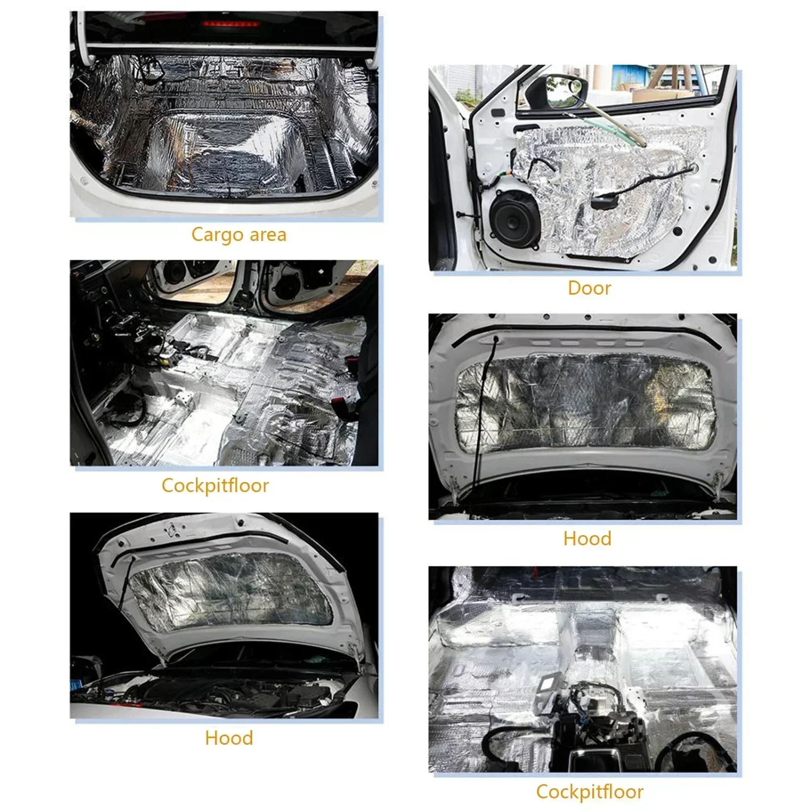 Car Sound Mat Proofing Deadener Heat Noise Insulation 2000*500/250*400mm 5/10mm Closed Cell Foam Accessories