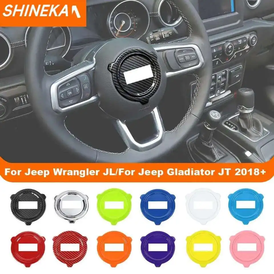 SHINEKA Orange Steering Wheel Trim Cover For Jeep Wrangler JL 2018+ & Gladiator 2020+ – ABS, 1-Yr Warranty