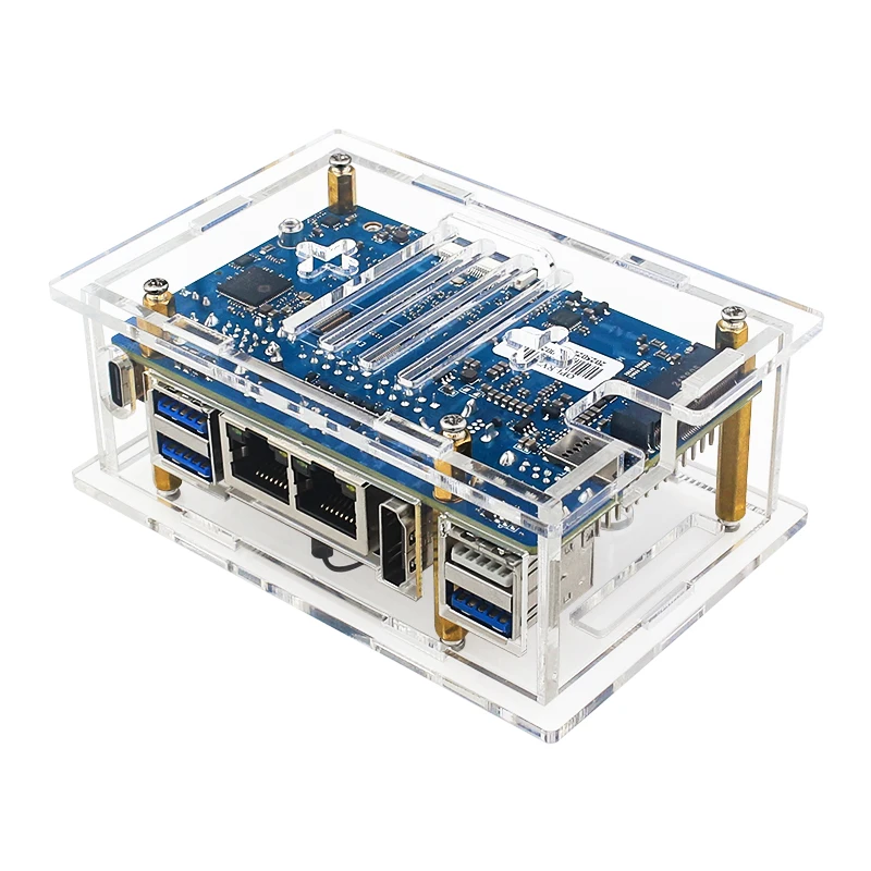 Orange Pi RV2 Acrylic Case Transparent Shell Cooling Fan Copper Heatsinks Option