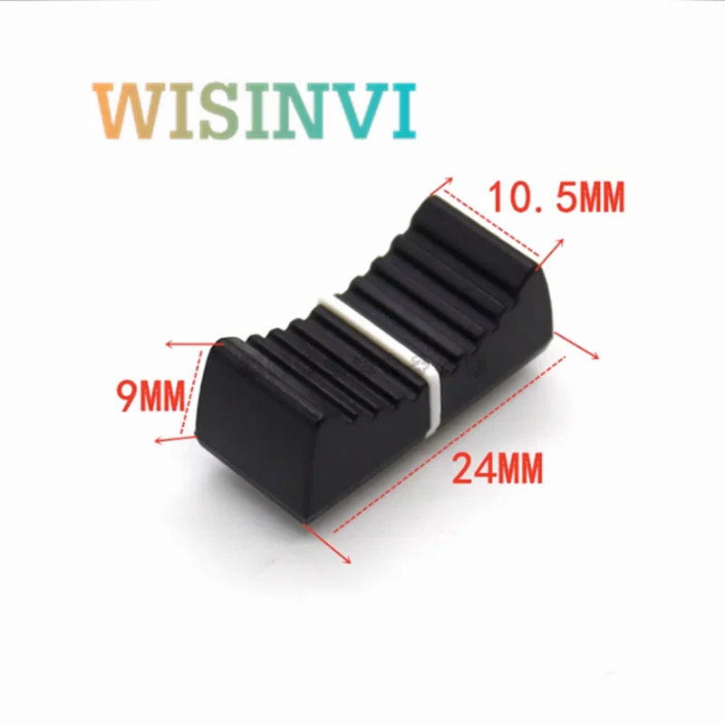 10pcs 24*10.5*9mm Straight Slide Potentiometer Mixer Push Rod Plastic Cap Console Volume Hat Inner Hole 4MM Slot potentiometer knob cap mixer knob cap plastic knob cap